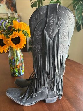 Junk Gypsy by Lane Thunderbird Fringe Boots 6.5 Boho Western Free People Style